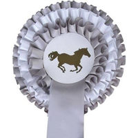 Produktbild von HKM Turnierschleife Dreifachrosette Silber/Weiß 13 cm