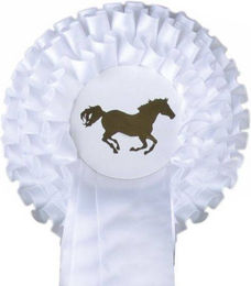 HKM Turnierschleife Dreifachrosette Weiß/Weiß 13 cm – Bild 1 von 1