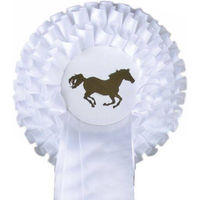 Produktbild von HKM Turnierschleife Dreifachrosette Weiß/Weiß 13 cm