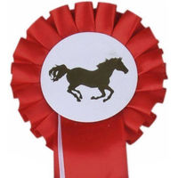 Produktbild von HKM Turnierschleife Einfachrosette Rot/Weiß 10 cm