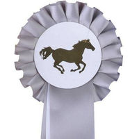 Produktbild von HKM Turnierschleife Einfachrosette Silber/Weiß 10 cm