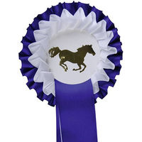 Produktbild von HKM Turnierschleife Zweifachrosette Blau/Weiß 11,5 cm