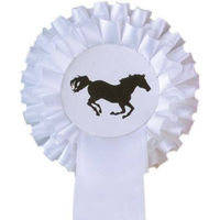 Produktbild von HKM Turnierschleife Zweifachrosette Weiß/Weiß 11,5 cm