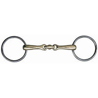 Produktbild von HKM Unterlegtrense doppelt gebrochen 14 mm Argentan mit Edelstahlringen für Pferde 55 mm/135 Weite