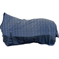 Produktbild von HKM Weidedecke Highneck Norwich 600D 300g für Pferde Größe 135 Blau Karo
