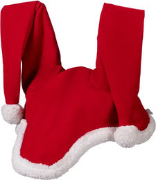 HKM Weihnachtsmütze für Pferde aus Plüsch in Rot – Bild 1 von 1