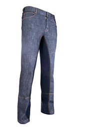 HKM Western Herren Jodhpur Reithose Texas New mit Full Grip aus Kunstleder Blau Größe 54 – Bild 1 von 5