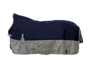 Produktbild von HKM Winnipeg 1200D Highneckdecke für Pferde Dunkelblau/Hellgrau Größe 145 mit 200g Wattefüllung
