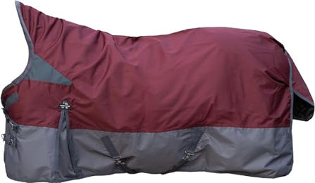 Produktbild von HKM Yukon 600D Highneckdecke für Pferde Dunkelrot/Grau Größe 155 mit 100g Wattefüllung
