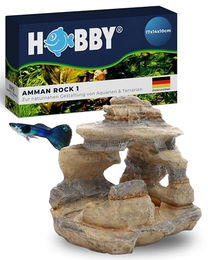 Hobby Amman Rock 1 künstlicher Stein für Aquarien und Terrarien aus Kunstharz beige 17 x 14 x 10 cm – Bild 1 von 13