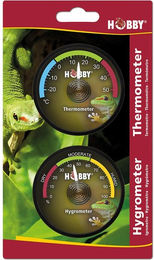 Hobby Analoges Hygrometer und Thermometer AHT1 Schwarz für Terrarien – Bild 1 von 10