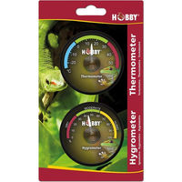 Produktbild von Hobby Analoges Hygrometer und Thermometer AHT1 Schwarz für Terrarien
