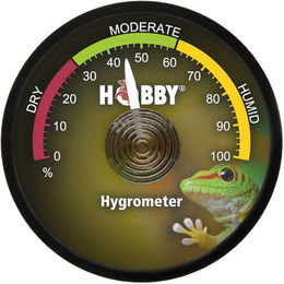Hobby analoges Hygrometer zur Kontrolle der Luftfeuchtigkeit für Terrarien in Schwarz – Bild 1 von 6