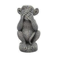 Produktbild von Hobby Aquarium Dekoration Affe Iwazaru Figur und Höhle Grau