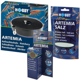 Hobby Artemia Aufzucht Set für Aquarien mit Aufzuchtschale, 20 ml Eiern und 195g Salz – Bild 1 von 10