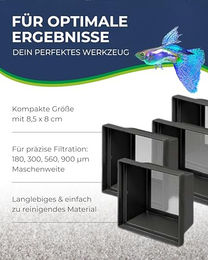 Hobby Artemia Siebkombination für Fische aus Kunststoff Schwarz 8,5 x 8 cm mit 4 Sieben 180 300 560 900 µm – Bild 1 von 9