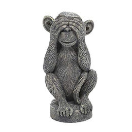 Hobby Don't See Mizaru Affe Aquarium Dekoration Figur und Höhle Grau – Bild 1 von 3