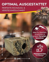 Hobby Eckhöhle Bark aus Kork als Terrarienterrarium Dekoration für Reptilien und Amphibien 21 x 15 x 11 cm – Bild 1 von 11