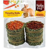 Produktbild von Hobby First HopeFarms Prairie Heurollen mit Apfel und Hagebutte für Kaninchen 200 g
