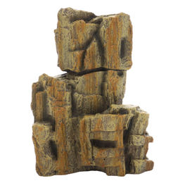 Hobby Fossil Rock Dekoration für Aquarium und Terrarium aus Kunstharz in Braun 13 x 7 x 19 cm – Bild 1 von 10