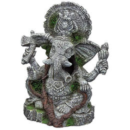 Hobby Ganesha Aquarium Deko Figur und Höhle für Fische und Garnelen in Grau 9 x 10 x 12,5 cm – Bild 1 von 7