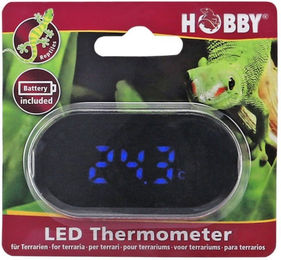 HOBBY LED Thermometer für Aquarien und Terrarien in Schwarz aus Kunststoff inklusive Batterie – Bild 1 von 4