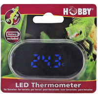 Produktbild von HOBBY LED Thermometer für Aquarien und Terrarien in Schwarz aus Kunststoff inklusive Batterie