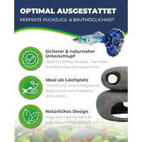 Produktbild von Hobby Marble Cave 6 Aquarium Höhle für Buntbarsche Welse und Garnelen 20 x 15 x 20 cm Grau