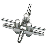 Produktbild von Hobby Metall 3-Wege Lufthähnchen für Fisch Aquaristik Silber 4/6