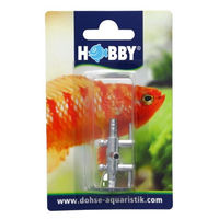 Produktbild von Hobby Metall Lufthahn 2-Wege für Fisch Aquaristik CO2-Anlage Silber