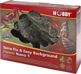 Hobby Terra Fix & Easy Background Forest Nano 1 3D-Rückwand für Reptilien und Frösche aus Kunststoff Braun 24,7 x 19,3 x 4,5 cm – Bild 1 von 7