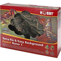 Produktbild von Hobby Terra Fix & Easy Background Forest Nano 1 3D-Rückwand für Reptilien und Frösche aus Kunststoff Braun 24,7 x 19,3 x 4,5 cm