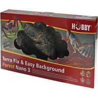 Produktbild von Hobby Terra Fix & Easy Background Forest Nano 3 3D-Rückwand für Terrarien aus Kunststoff Braun 40,2 x 19,3 x 4,5 cm