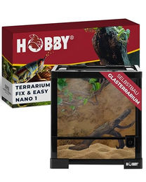 Hobby Terraristik Fix und Easy Nano 1 Terrarium Schwarz für Amphibien und Insekten 30x30x32cm – Bild 1 von 8