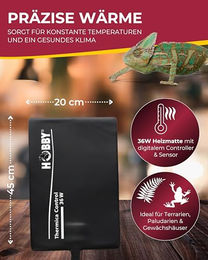Hobby Thermica Control 36 W Heizmatte mit Temperaturregler und Sensor für Reptilien und Frösche – Bild 1 von 4