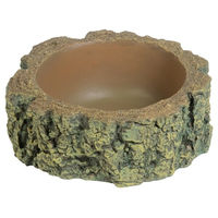 Produktbild von Hobby Trinkschale Bark 1 Wassernapf aus Kunstharz für Reptilien wie Gecko Schlange oder Schildkröte 9x9x3 cm