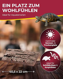 Hobby Turtle Island 3 Schwimminsel für Schildkröten aus Kunstharz in Braun 40,5 x 22 cm – Bild 1 von 8