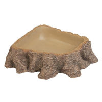 Produktbild von Hobby Wassernapf Stump 1 in Wurzeloptik aus Kunstharz für Reptilien wie Geckos und Schlangen Braun