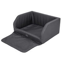 Produktbild von HOBBYDOG Adventure 2-in-1 Reisebett und Hundebett für das Auto aus Kunstleder in Schwarz wasserabweisend - 92 cm