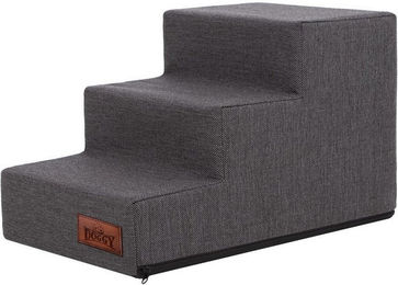 Hobbydog Haustiertreppe Inari 3- bis 4-stufig Grau mit abnehmbarem Polyester-Bezug als Einstiegshilfe für Sofa und Bett – Bild 1 von 4