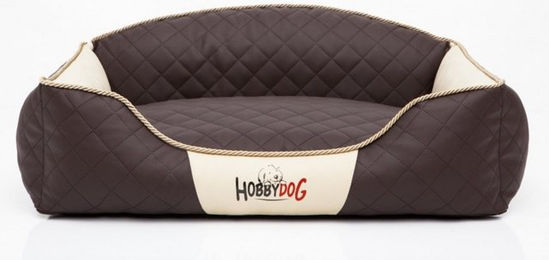 Hobbydog Hundebett aus Kunstleder für erwachsene Hunde in Braun oder Beige - 4,5 kg – Bild 1 von 5