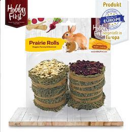 Produktbild von HobbyFirst HopeFarms Heurollen Pastinake und rote Beete für Kaninchen und Meerschweinchen 200 g