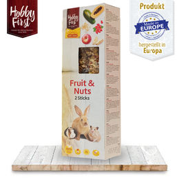 Produktbild von HobbyFirst HopeFarms Knabberstangen für Kaninchen mit Obst und Nüssen ohne tierisches Protein 180 g