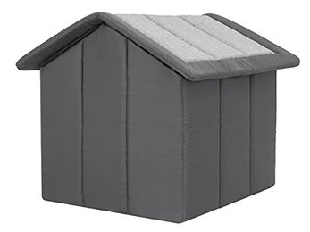 HOBBYGARDEN Hundehütte Mini aus Graphit Ökoleinen und Graphit Oxford 32 x 38 cm – Bild 1 von 5