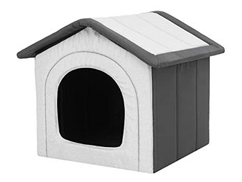 HOBBYGARDEN Hundehütte Mini aus wasserabweisendem Oxford-Gewebe in Asche und Graphit Grau 32 x 38 cm – Bild 1 von 4