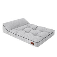 Produktbild von HOBBYGARDEN Hundematratze Hundebett aus Stoff in Grau mit OEKO-TEX Zertifizierung Größe L 98 x 62 cm