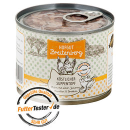 Hofgut Breitenberg Katzen Suppe Huhn & Lachs Stückchen in Sauce Adult 12x180g - 12 x 180 g – Bild 1 von 3