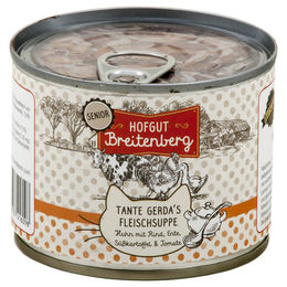 Hofgut Breitenberg Tante Gerdas Fleischsuppe für Katzen Senior Huhn mit Rind und Ente 12 x 180 g - 12 x 180 g – Bild 1 von 2