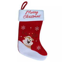 Hofman Animal Care Weihnachtssocke Rentier Nikolaussocke in Rot aus Polyester – Bild 1 von 3