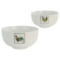 Produktbild von HofundZoo Keramikschale Huhn Motiv Weiß 12x12x6,5cm